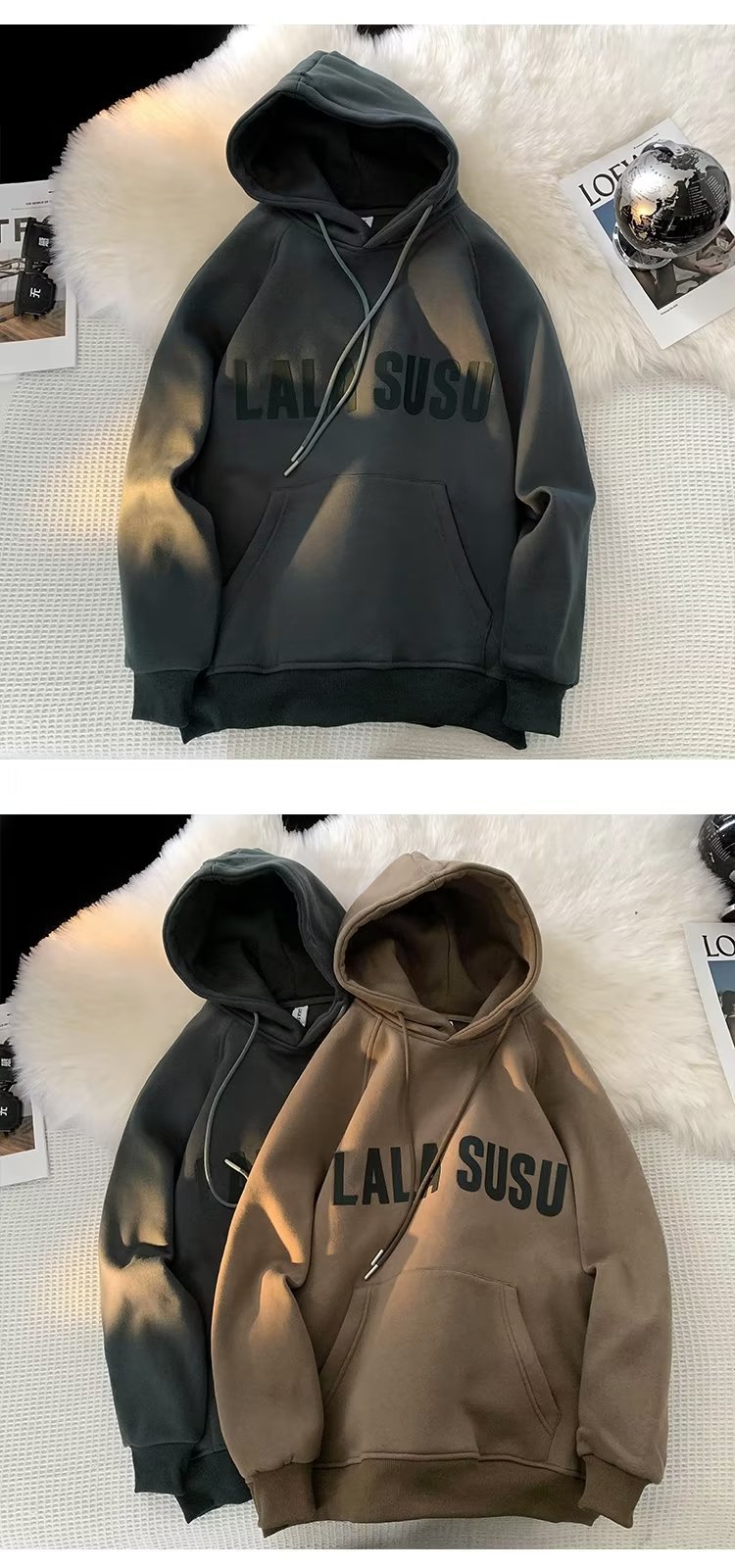 2022美式重磅卫衣男生冬季复古加绒加厚连帽外套秋冬ins潮牌上衣详情5