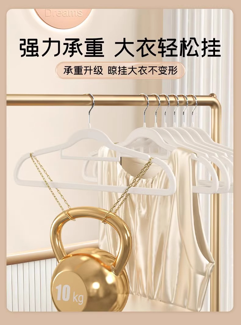 植绒衣架防滑家用挂衣架整理收纳无痕不起肩衣撑子晾衣架儿童衣架详情8