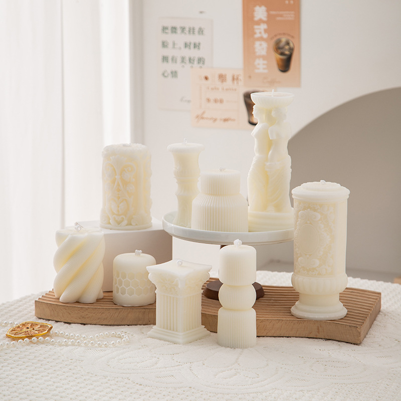 新款造型几何柱蜡香薰蜡烛跨境ins家居摆饰拍摄道具结婚伴手礼详情3