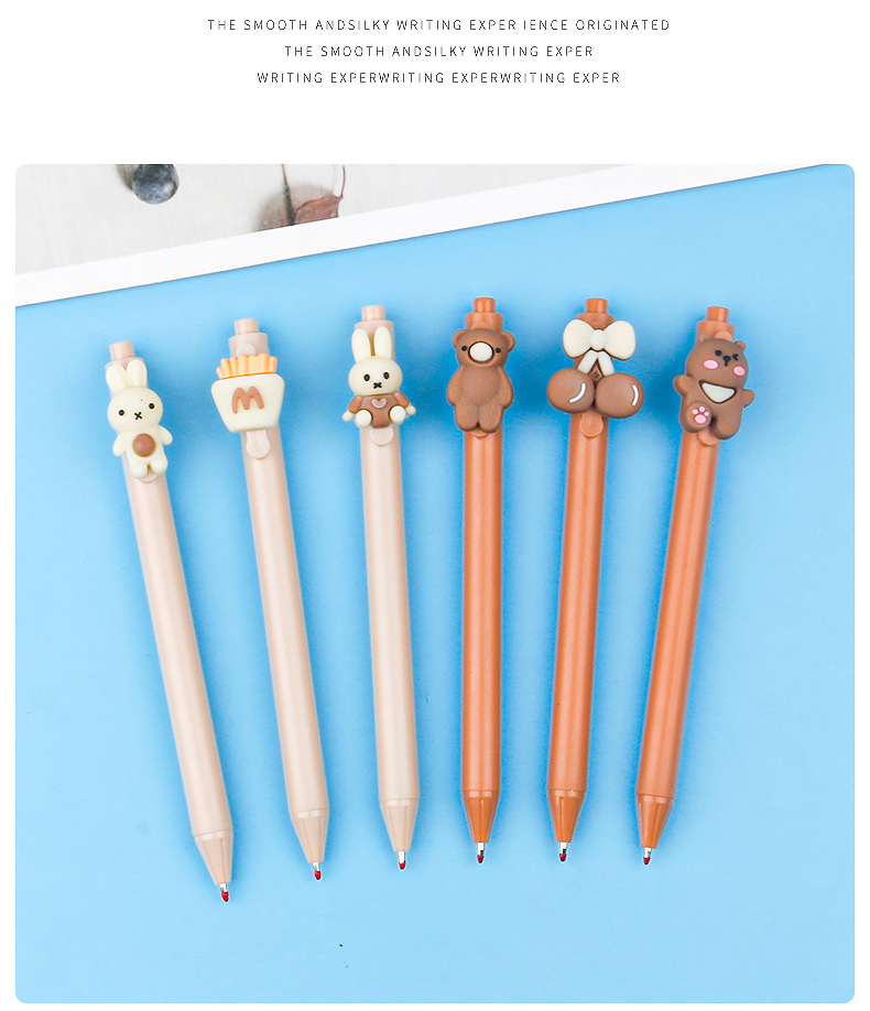 Cute and adorable series of press pens, high appearance level, three-dimensional cartoon press gel pen, 0.5 student press water pen pic 10