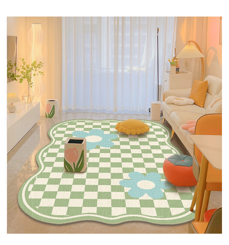 小清新四季通用卧室满铺毯家用柔软仿羊绒地毯吸水防滑客厅地毯详情18