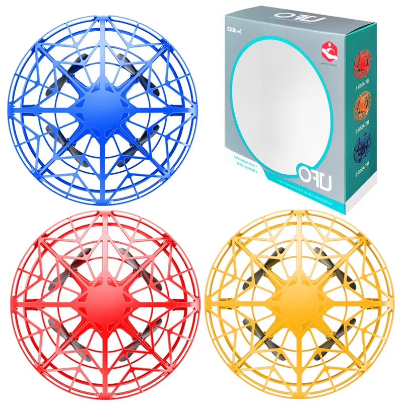 Cross-border UFO sensing aircraft, gesture four-axis intelligent floating saucer, luminous fingertip gyroscope, toy spinning ball pic 18