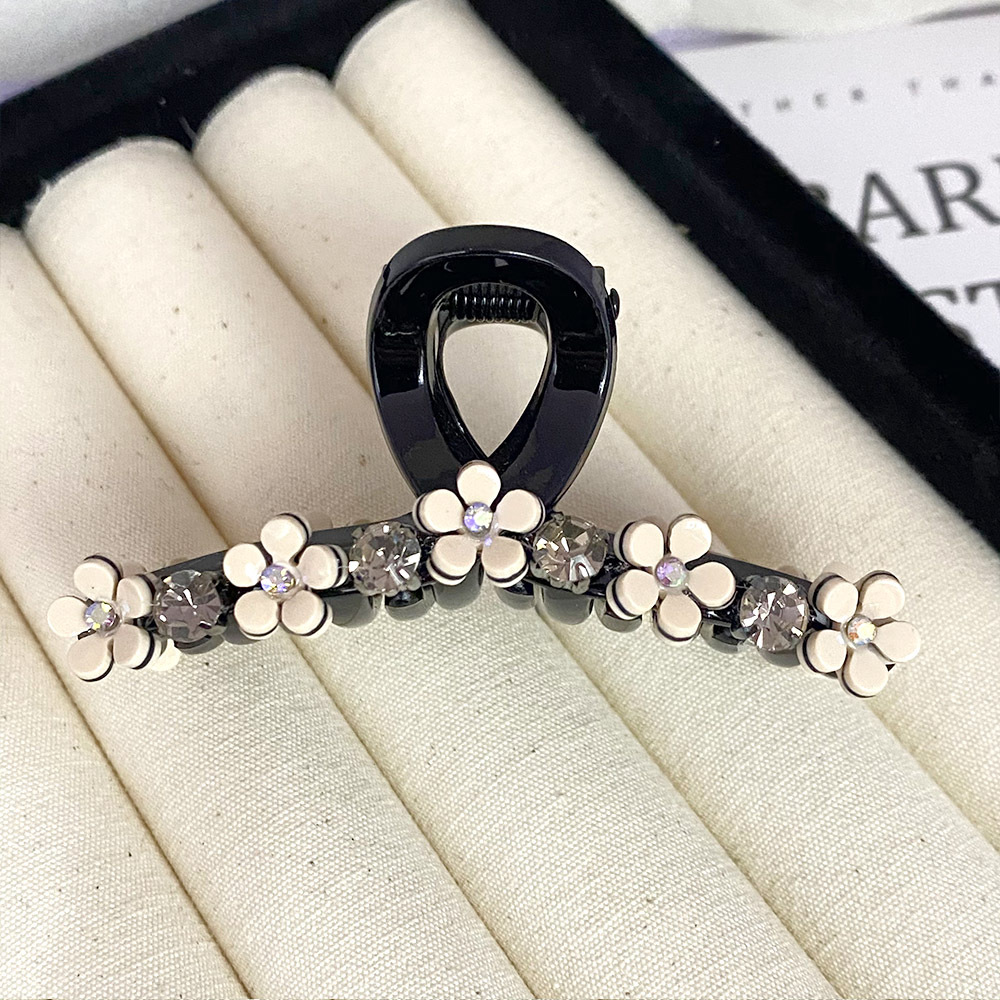 High-end camellia semi-tied hair clips for women, a niche hair accessory with diamonds, simple and elegant style, small grappling clips, less hair volume, shark clips pic 22