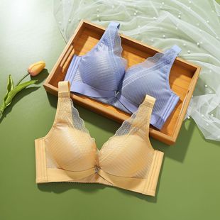 品质内衣2024春夏文胸新品聚拢收副乳调整型内衣蕾丝小胸中厚胸罩详情30