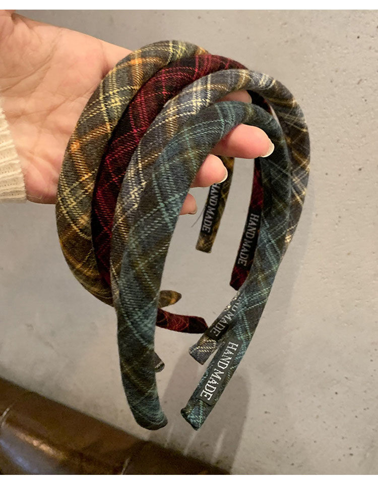 学院风格纹发箍女款头饰百搭复古气质外出发卡布艺压发细头箍发饰详情16