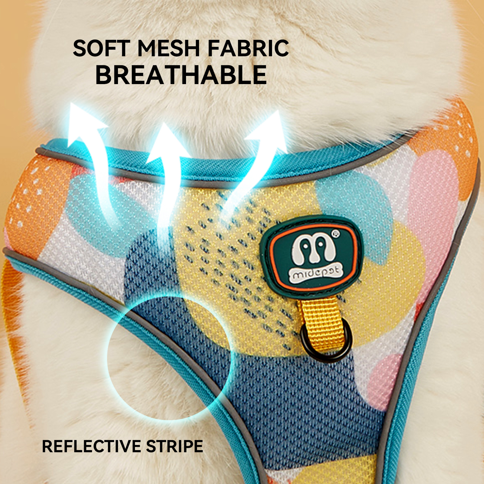 Factory wholesale in stock. Summer hot sale: Three-piece set of cute cat and dog pet chest and back straps, dog walking leashes, garbage bags pic 13