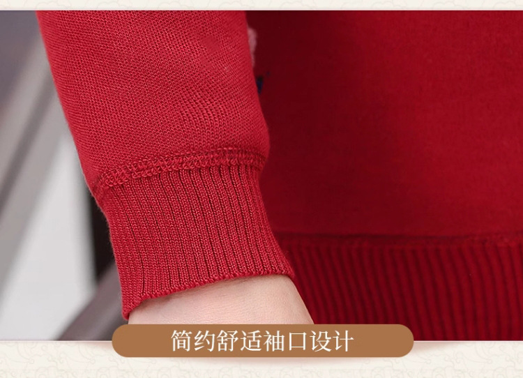 中老年人秋装针织衫外套女奶奶毛衣开衫加绒加厚妈妈冬装老人衣服详情10