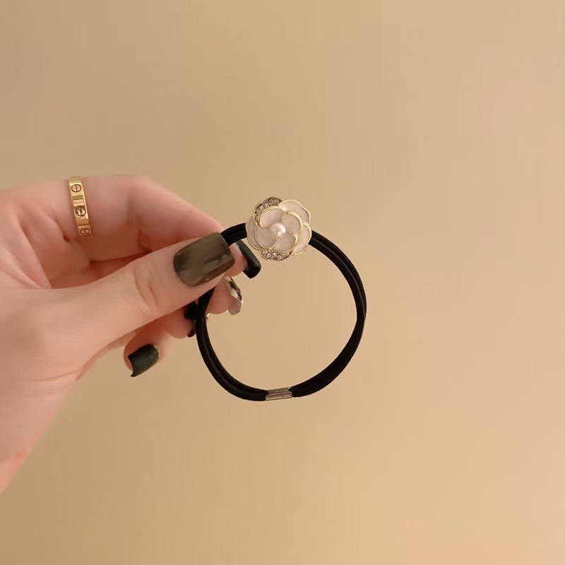 小香森系仙美山茶花发绳简约奢侈高端发量多皮筋2025年流行头绳细详情4