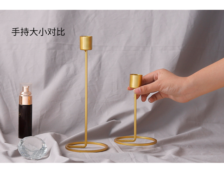 北欧铁艺烛台摆件金色蜡烛台欧式餐桌装饰品结婚礼物烛光晚餐道具详情29