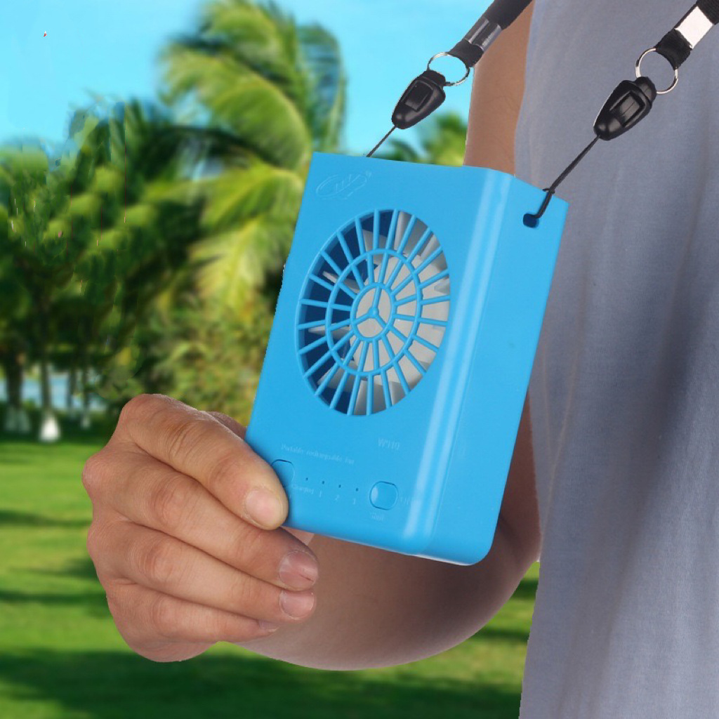 户外便携式三档挂脖小风扇USB锂电充电芭蕉扇大风力学生台式桌面详情3