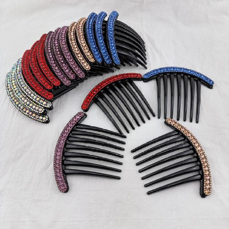 A3132 three-row diamond six-toothed fork comb, Japanese and Korean hair comb, fork comb, hair accessory, headwear, plug comb, 2-yuan store supply in Yiwu pic 4