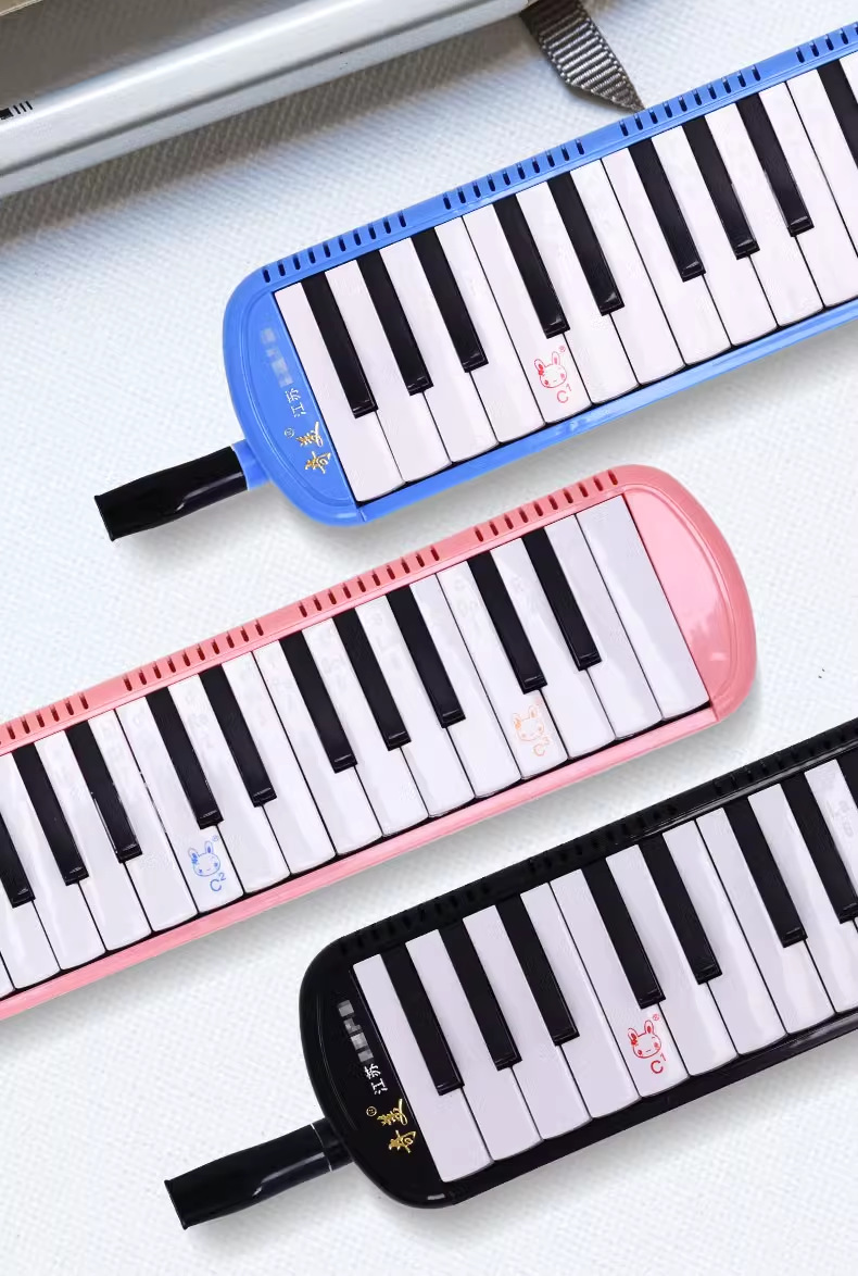 官方正品奇美安喆口风琴37键学生吹奏乐器儿童黑色帆布软包口风琴详情14