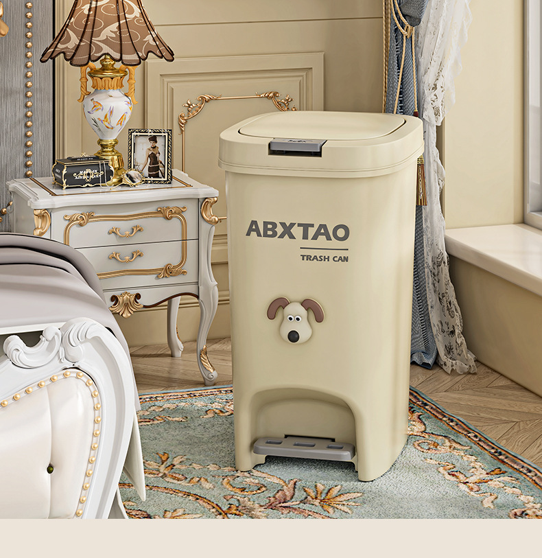 High-appearation-level, large-capacity kitchen trash can, household foot-operated trash can, living room, bedroom, toilet, bathroom, wastebasket pic 4