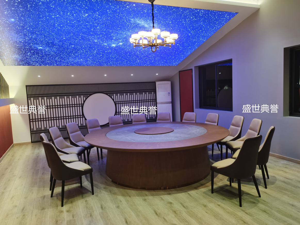 Solid wood electric dining tables and chairs for star-rated hotels in Qingdao, seafood restaurant private rooms, flat-level electric tables with lifting mechanisms pic 17