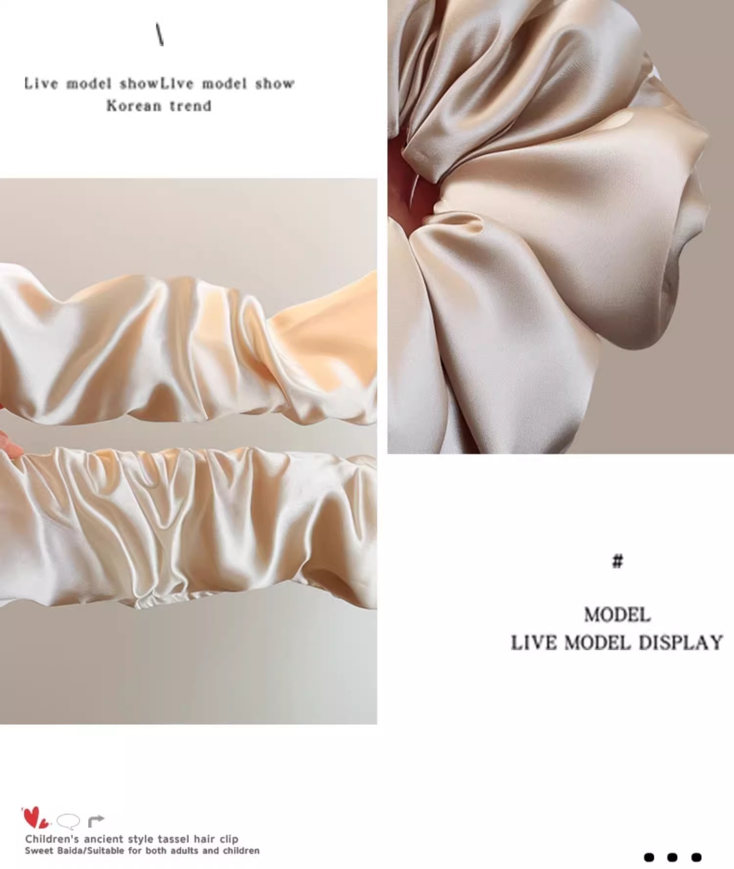 The 2025 new high-end retro sleep headband, hair tie, rubber band, pillow, hair tie and hair accessory for women with large intestine hair band pic 17