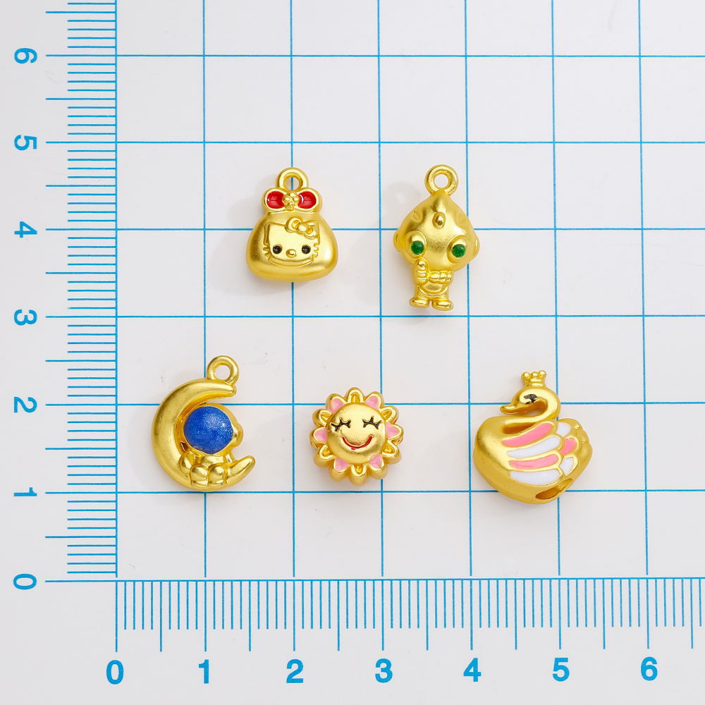 Sand gold cartoon robot cat, swan, sunflower, smiling face, Christmas star, large hole with beads, astronaut, Ultraman accessories pic 5
