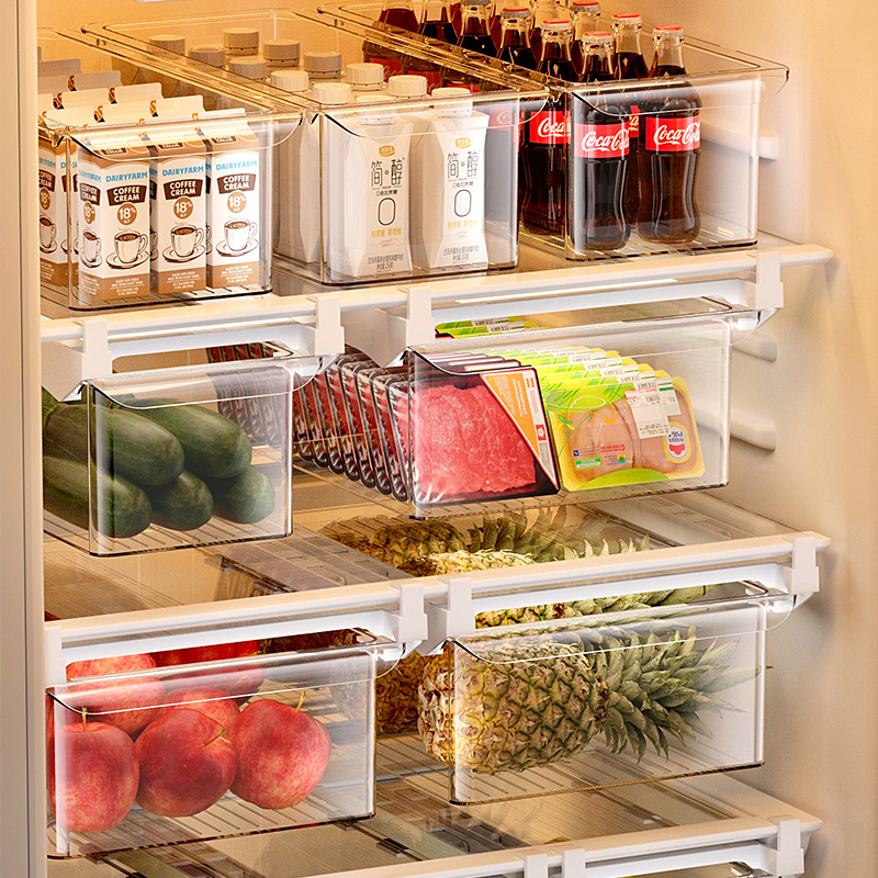 抽屉式收纳箱透明桌面整理收纳盒家用整理箱冰箱专用分类储物盒详情7