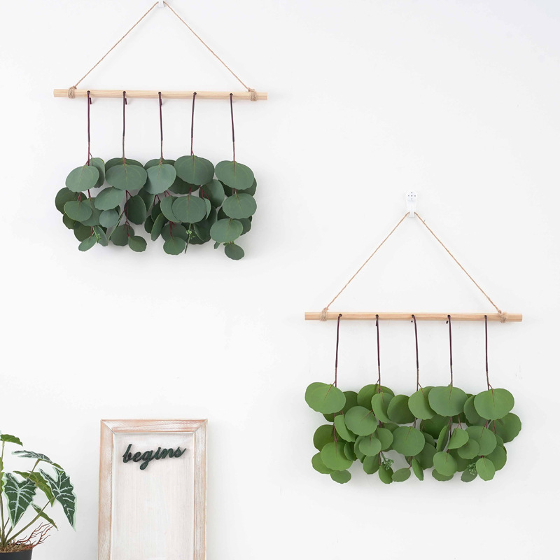 Nordic-style 3D window home decoration, eucalyptus grass, money leaves, eucalyptus leaves, wall hanging simulation plants pic 2
