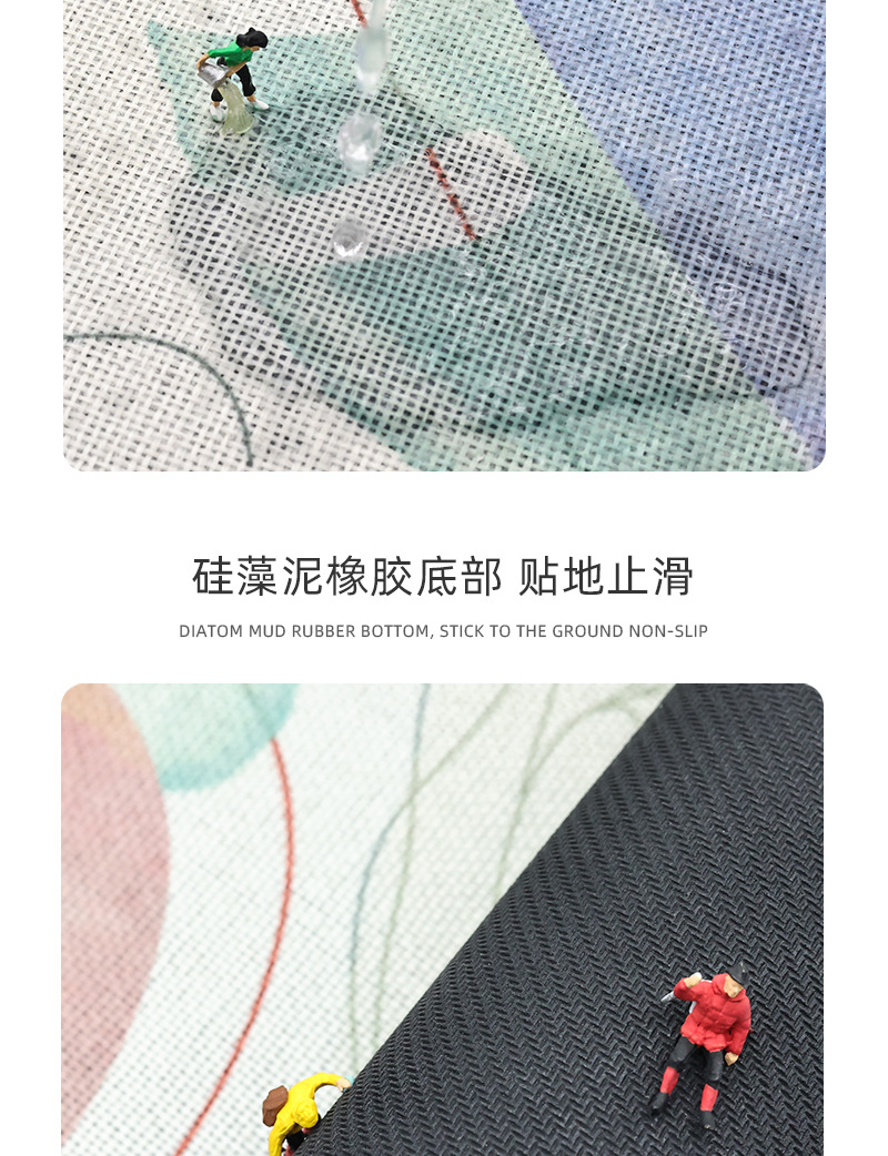 Linen kitchen floor MATS, Amazon rubber diatom mud absorbent floor MATS, waterproof, oil-proof and anti-slip kitchen carpets pic 10