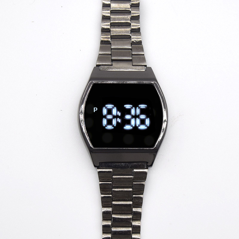 Factory direct sales of F91 metal steel band LED watch, square foreign trade fashionable electronic watch, touch watch for students, men and women pic 18