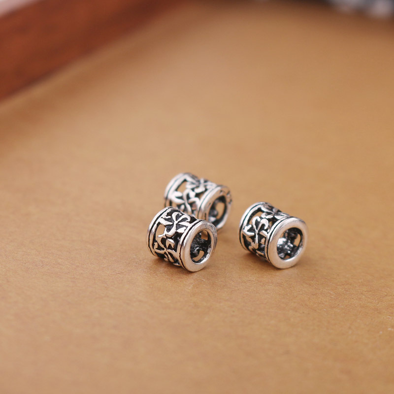925 sterling silver accessories, 6MM Bauhinia flower bucket beads, small silver jewelry accessories, necklace spacer beads, DIY silver jewelry pic 8