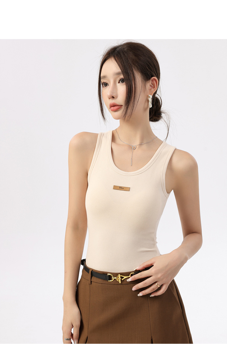 300g cashmere thermal vest for women, one-piece with chest pad, winter thickened and fleece base suit, inner top pic 9