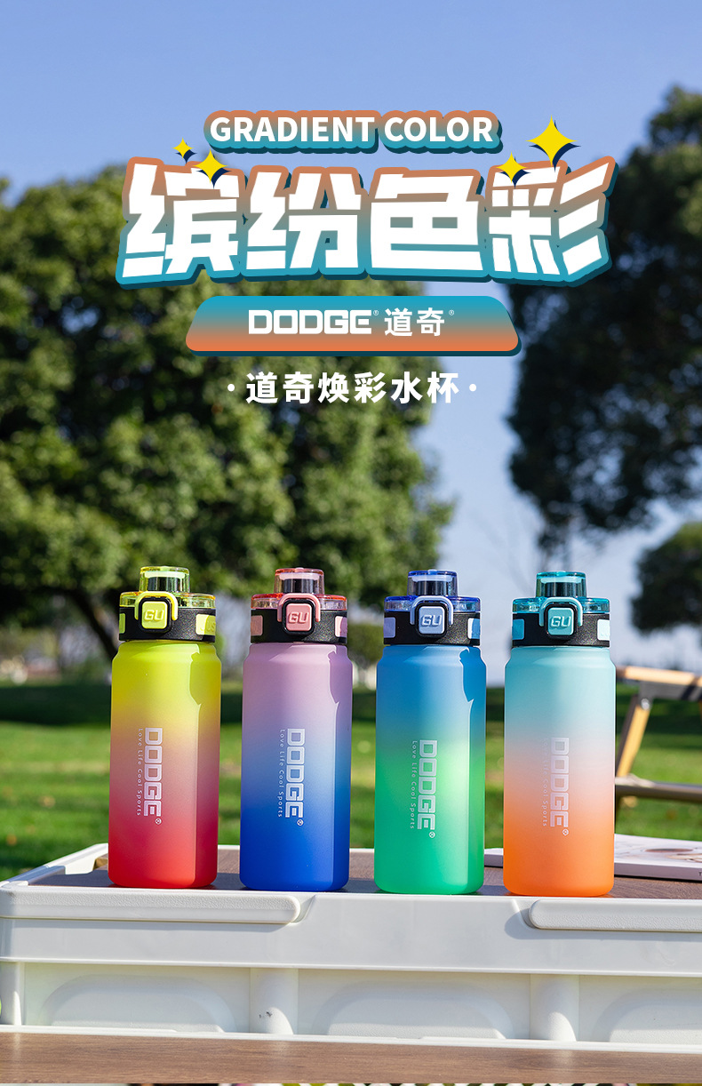 High-appeartion-level female fitness sports plastic cup, large-capacity portable frosted straw cup, student drinking water space cup pic 8