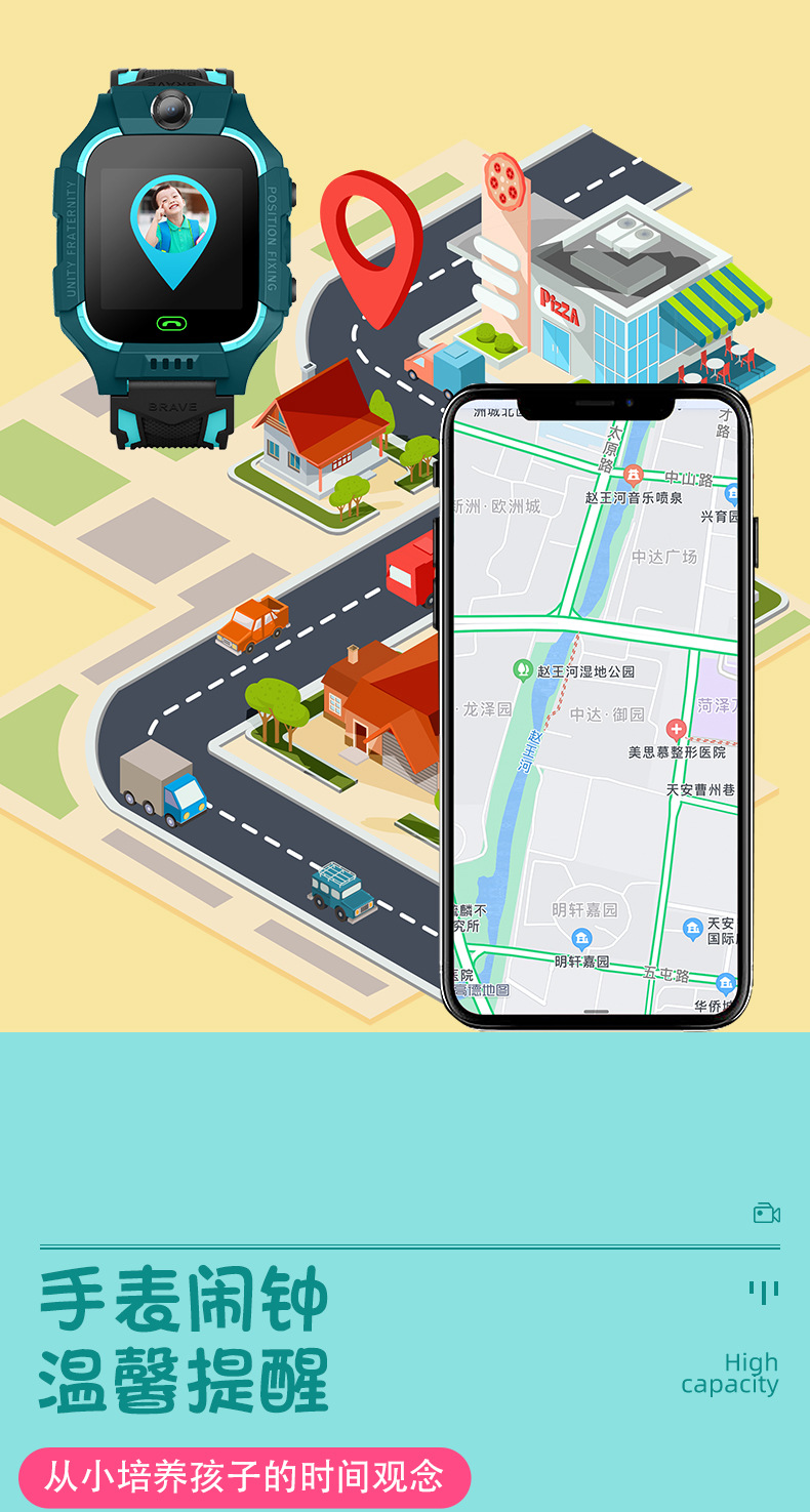 Q19儿童智能电话手表移动小学生天才防水拍照微聊通话Q12批发礼品详情13