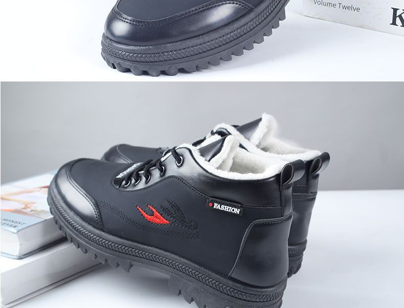 冬季男士加绒加厚保暖棉靴东北加厚保暖雪地靴软底防水皮面棉鞋男详情24