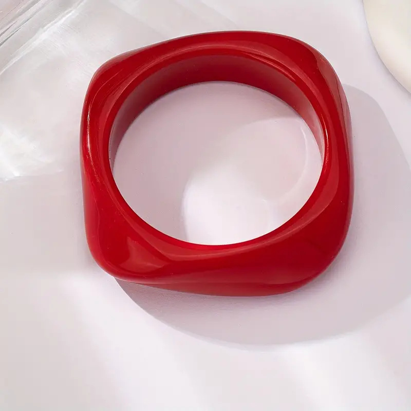 欧美跨境彩色方形不规则亚克力手镯夸张个性百搭哥特式饰品详情2