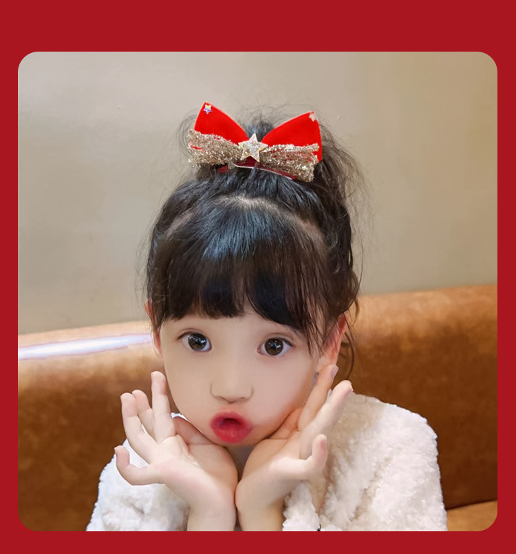 儿童新款皇冠蝴蝶结发夹小女孩新年发饰公主发卡夹子宝宝新款头饰详情7