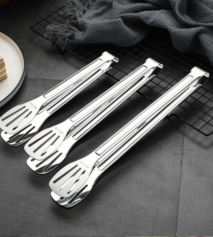 304 stainless steel food tongs, self-service fast food tongs, barbecue, baking bread, grilled meat, fried steak food tongs, meal tongs pic 11