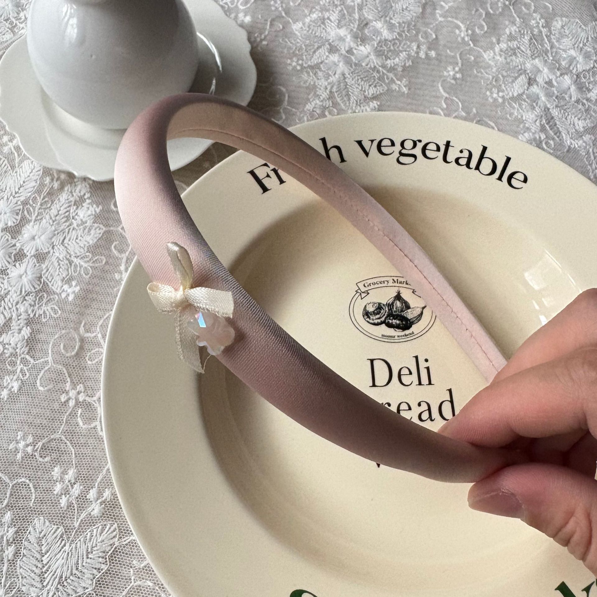 Spring new solid-color satin hair band for women, high head pressure headband, high-end and light luxury hair tie and hairpin headwear pic 40