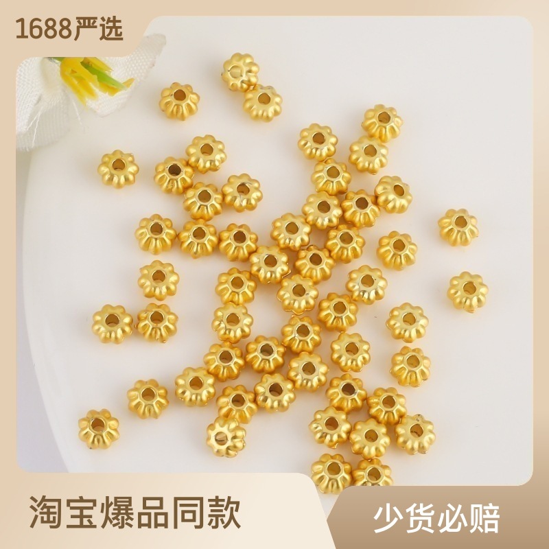 18K保色包金隔片车轮片光面圆片散珠隔珠diy饰品配饰手链项链配件详情8