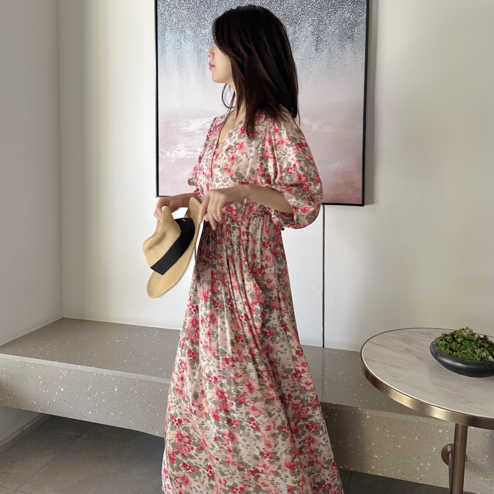 【腰封口袋裙】显瘦棉绸连衣裙法式高级女春夏宽松中长款温柔气质详情8