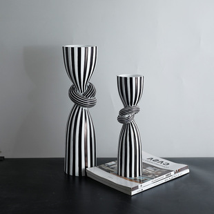 Creative striped candlestick ornaments, home living room decorations, resin handicrafts, office decorations, wine cabinets, a sense of luxury pic 13