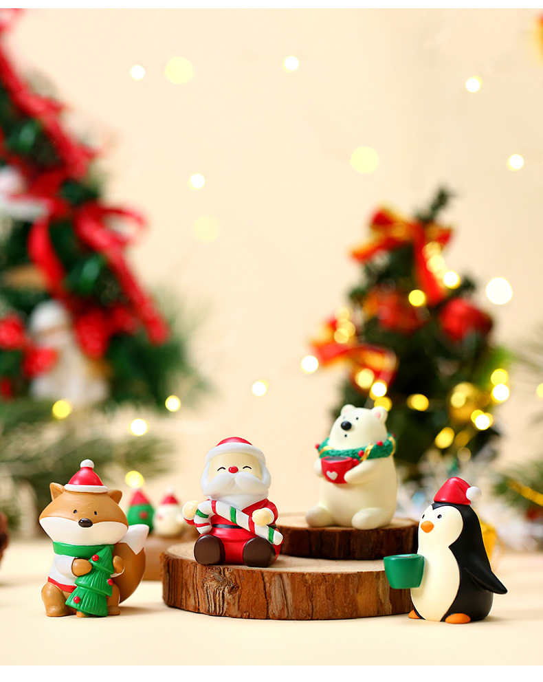 Christmas animal gifts, creative resin ornaments, Christmas rabbits, snowmen, elderly people, elk tabletons, home and living room decorations pic 12