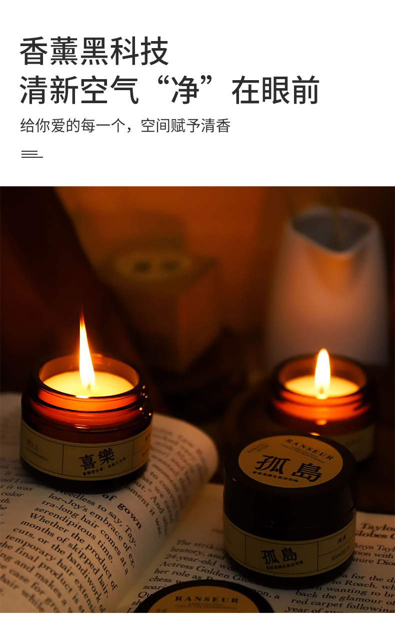小众无烟香薰蜡烛节日浪漫室内扩香植物蜡伴手礼香氛固体精油批发详情5