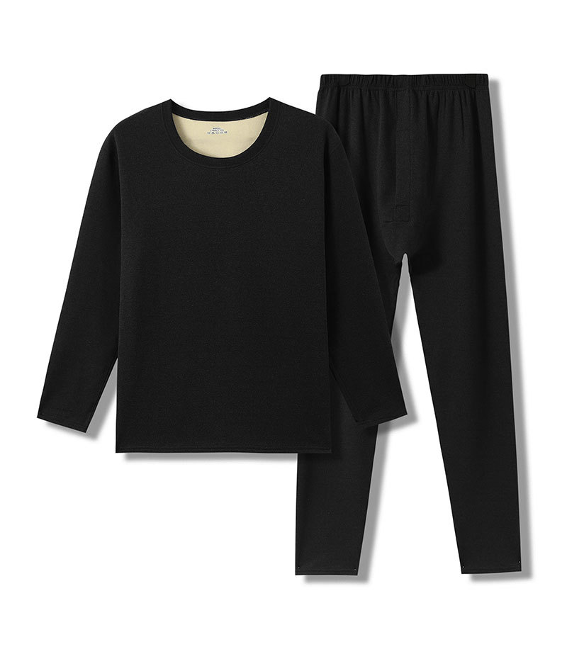 HD秋冬德绒保暖内衣男女士套装AB面圆领秋衣秋裤T9908高详情4