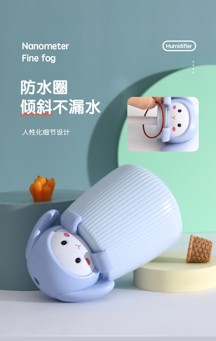 Cross-border cute pet rabbit humidifier, home and office spray water replenishment device, two-speed adjustable aroma diffuser, promotional gift pic 9