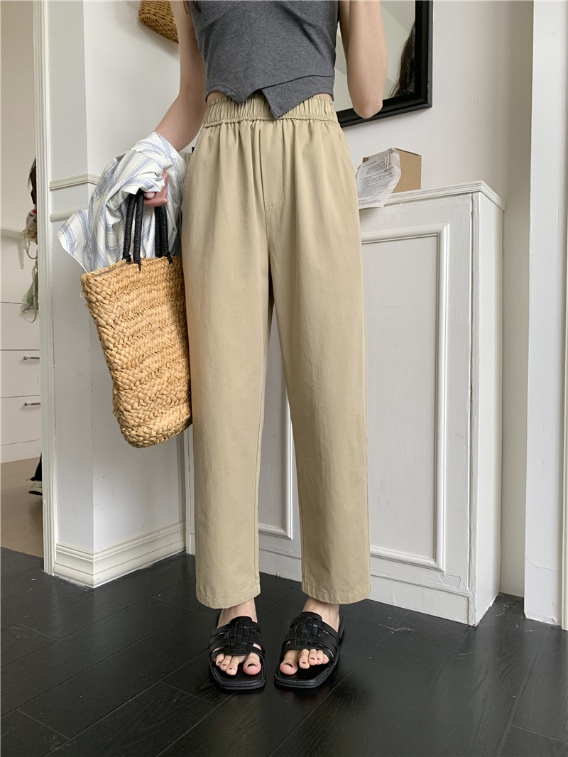 （花苞奶奶裤）百搭裤子夏季舒适松紧高腰宽松显瘦女休闲裤详情17