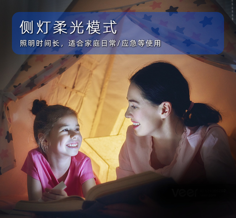 家用应急照明探照灯 强光远射LED手电筒  户外巡逻手提灯厂家批发详情6