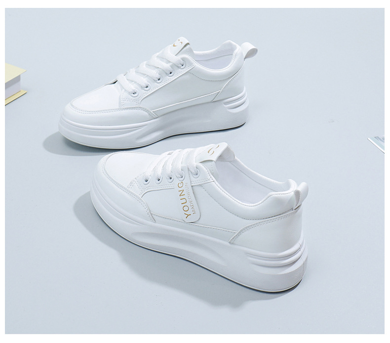2024爆款春秋季轻便小白鞋皮面增高软底女士透气厚底运动休闲鞋女详情19