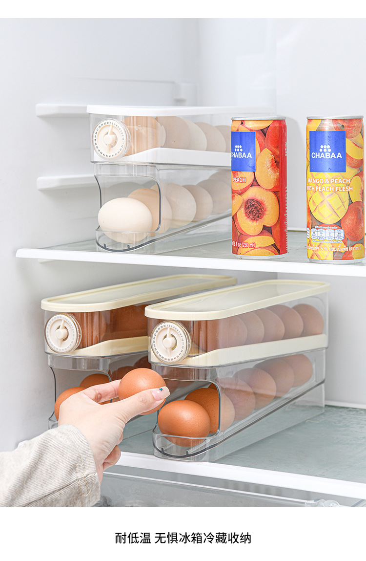 Home sliding type refrigerator storage box, egg rack, rolling tray, egg storage wonder, egg-specific storage box pic 10