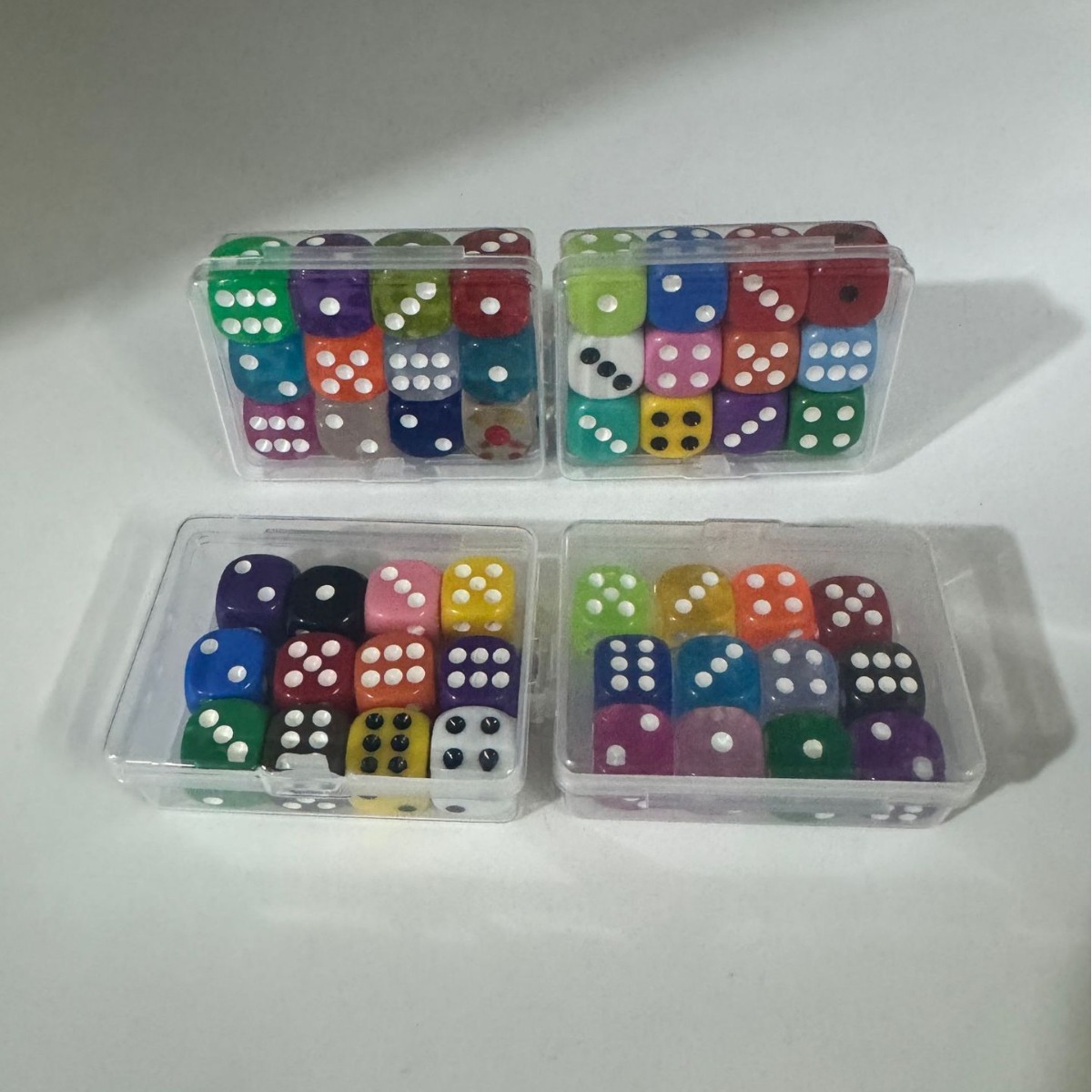 盒装12粒骰子14mm16mm透明实色12粒小盒装教学娱乐筛子详情4