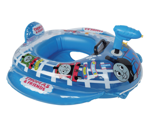 Cross-border water inflatable toy cartoon pattern water gun seat ring outdoor water parent-child interactive toy water jet boat pic 5