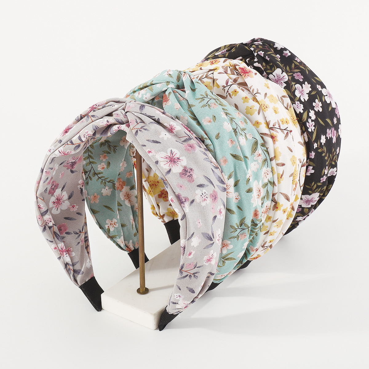 F5762 New European and American fashion hair accessories, fresh and elegant, floral cross fabric hair band, simple flower headband for women pic 5