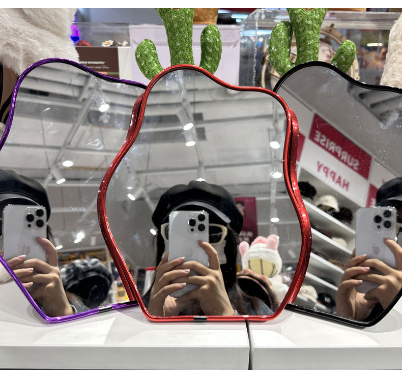 外贸热销异形云朵镜子亚马逊抖音货源家用网红台式桌面化妆镜子详情7