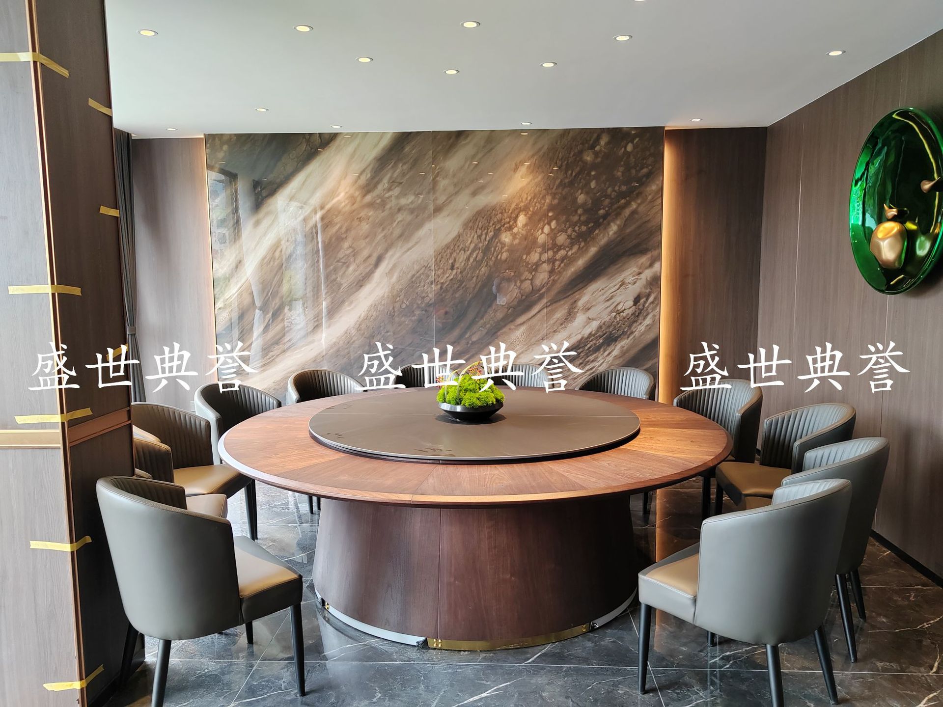 Foshan manufacturer wholesale light luxury dining tables and chairs, seafood Zizi electric tables and chairs, hotel private rooms, simple and modern soft-padded chairs pic 6