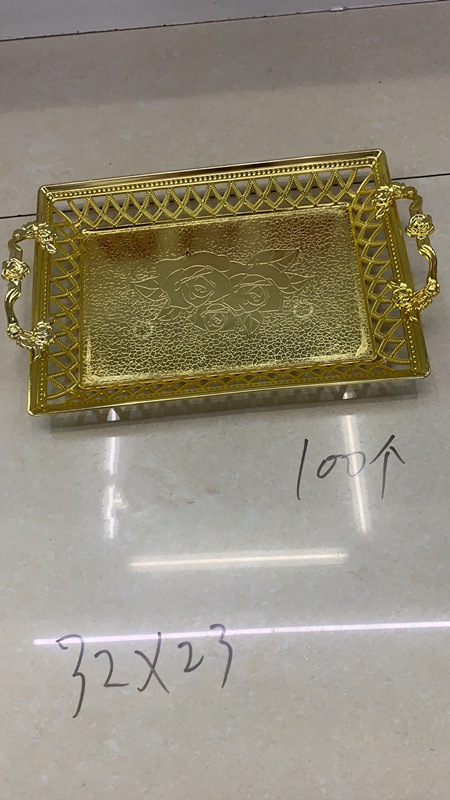 多种款式方形圆形电镀金色银色盘子瓜果盘详情1